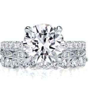 Italo Classic White Sapphire Round Cut 3PC Wedding Set